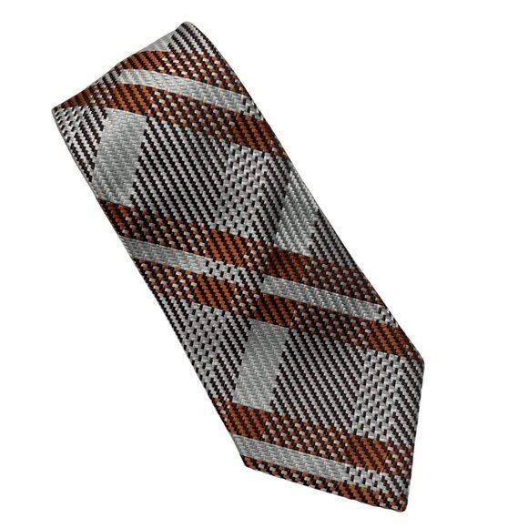 Vintage Britannia Tie 53" 100% Polyester Geometric Pattern Made In Great Britain - Picture 1 of 6